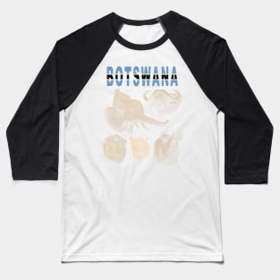 Botswana Big Five Africa Safari Artwork Baseball T-Shirt